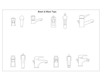 Free AutoCAD Drawings for Basin & mixer Taps 003