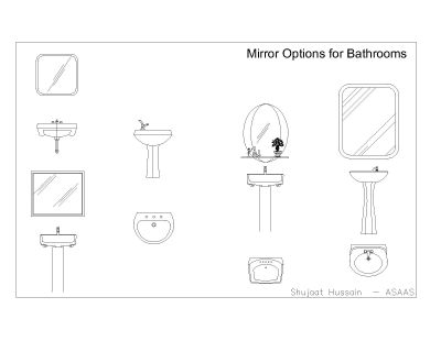 Free “AutoCAD drawings for Bathroom Mirrors 05”