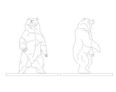 Free AutoCAD 3D Bear Model in AutoCAD