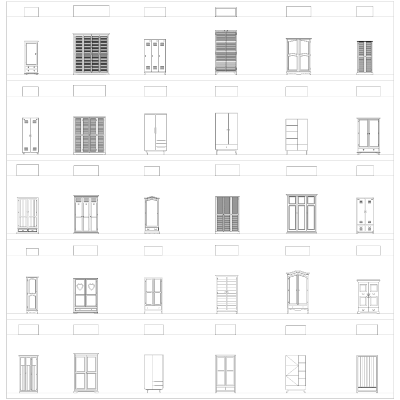 Armoires de chambre CAD collection dwg