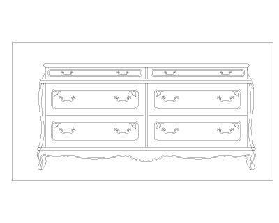 Free AutoCAD 2D Editable Drawings for Bookcases & Dressers_ 6