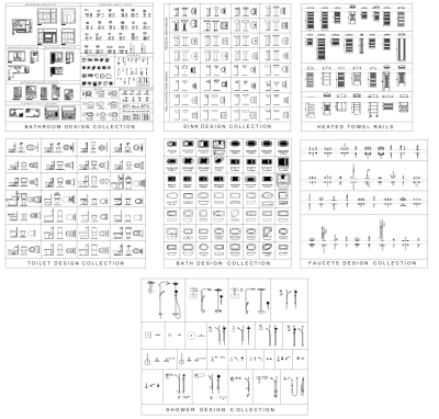Bathroom design collection - Volume 2 dwg