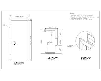 Free AutoCAD 2D Editable Drawings for Bullet Resistant Steel Frame-2