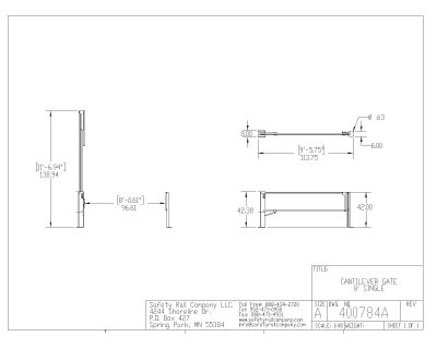 Free Drawing of Cantilever Single Gate Option-2”