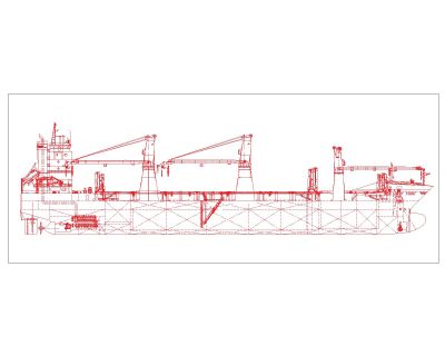 Free AutoCAD 2D Editable Drawings for Cargo Ship - 1