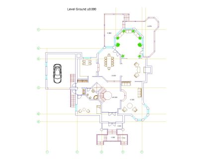 Free AutoCAD 2D Drawings for Castle Design Architectural Floor Plan - 3