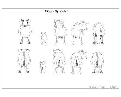 Free Drawing of Cow Symbols-3 for AutoCAD