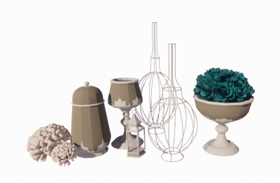 Flower and candle tray revit family