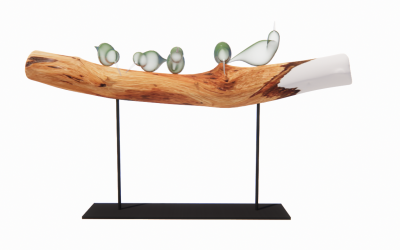 Decoration wooden branch with birds  revit family