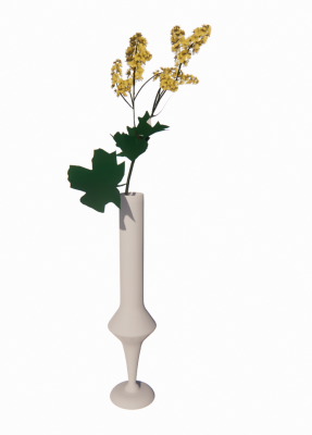 Yellow flower single branch vase revit family