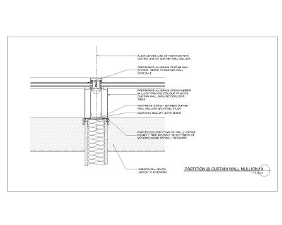 Free AutoCAD 2D Editable Drawings for Partition Curtain Wall Assembly Details - 14