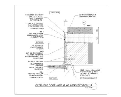 Free AutoCAD 2D Editable Drawings for Overhead Door Jamb Assembly Details (3)