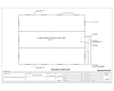 Free AutoCAD drawing for Double Stacked Containerized (Containerized) Building FF Plan