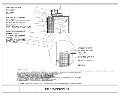 EIFS Window Sill Details-1 CAD Block – DWG AutoCAD Editable Drawing (Free Download)