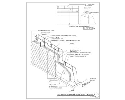 Exterior Masonry Wall Mock Up Panel CAD Block – DWG AutoCAD Editable Drawing (Free Download)