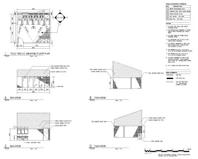 Free AutoCAD 2D Editable Drawings for Toilets Detailed Plan