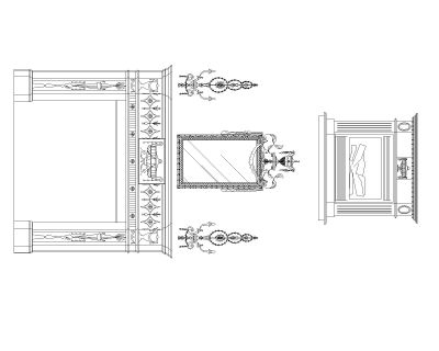 Free AutoCAD 2D Editable Drawings for Fireplaces Front Design option-1