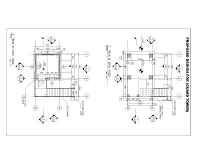 Free AutoCAD Drawing of GUARD TOWER PLAN with Dimensions