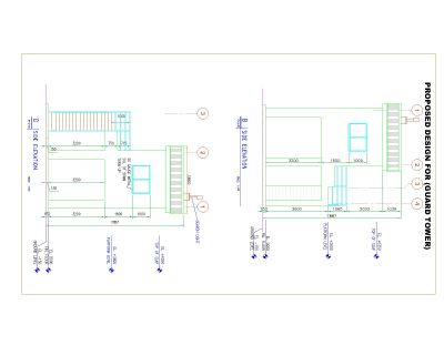 Free AutoCAD Drawing of GUARD TOWER Elevation - 1