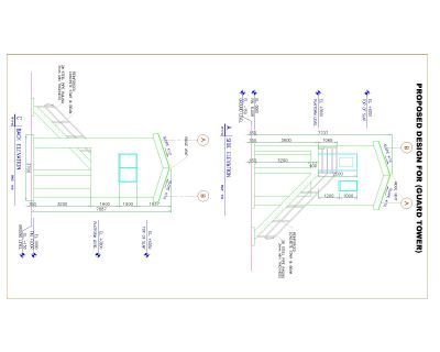 Free AutoCAD Drawing of GUARD TOWER Elevation - 2