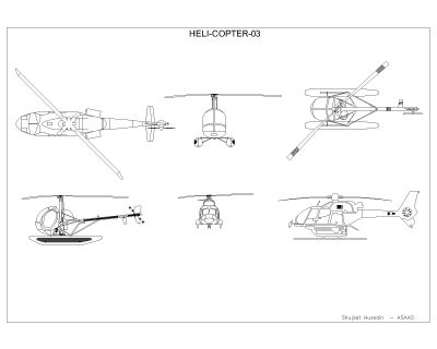 Free AutoCAD Drawing of Helicopetrs & Choppers -3