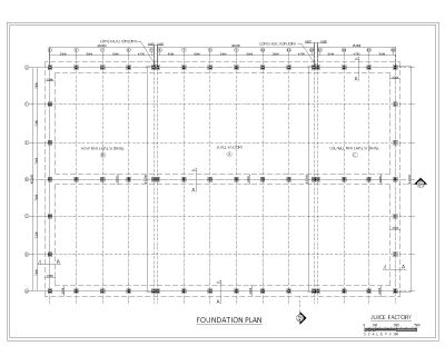 Juice Factory Shed Design Foundation Plan - CAD Block – DWG AutoCAD Editable Drawing (Free Download)