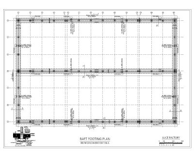 Juice Factory Shed Design Raft Footing Plan-5- CAD Block – DWG AutoCAD Editable Drawing (Free Download)