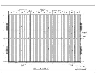 Juice Factory Shed Design Raft Trussing Plan CAD Block – DWG AutoCAD Editable Drawing (Free Download)