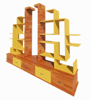Wooden book shelf revit family