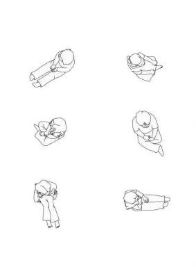 Kids sitting - top view