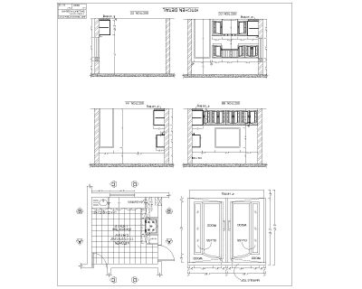 Free AutoCAD drawing of Kitchen Cabinets & Shelves
