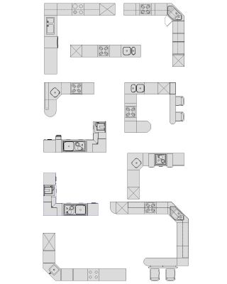 Free AutoCAD 2D Editable Drawings for Kitchen Counters & Layouts - 2