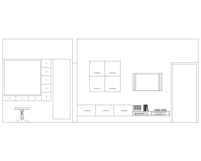 Free AutoCAD Drawing of Kitchen Interior Sectional Views with Fixtures - 6