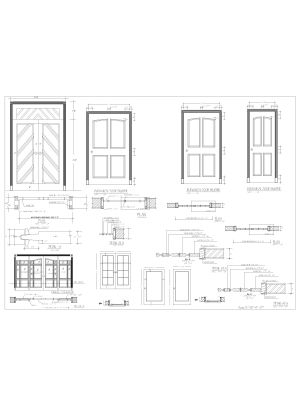 Main Entry Door Elevation & Details-6 CAD Block DWG AutoCAD Editable Drawing (Free Download)