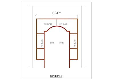 Main Entry Doors Option-B_ CAD Block DWG AutoCAD Editable Drawing (Free Download)