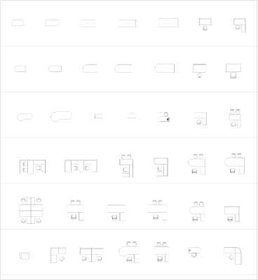 Office desks in plan CAD collection 3 dwg