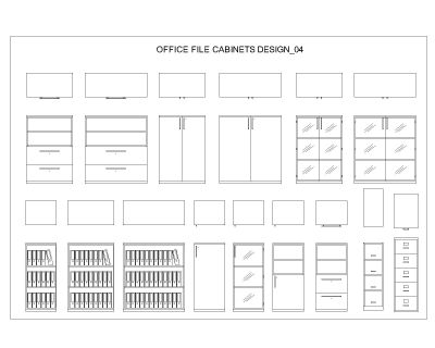 Free AutoCAD 2D Drawing of Office File Cabinets Design (4)