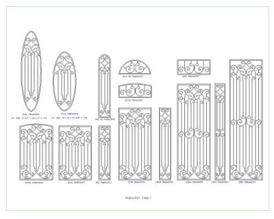Pinehurst family pattern Architectural Layout Design. CAD block in DWG format free download.