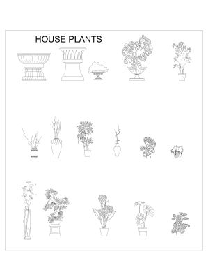 Plant & Planters-5 CAD Block DWG AutoCAD Editable Drawing (Free Download)
