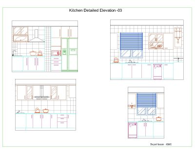 Free AutoCAD 2D Editable Drawings for Smart Kitchen Interior Walls Elevation-01
