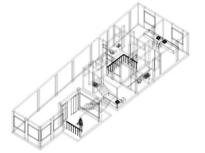 Free AutoCAD 3D Editable Model of Two Story House - 1