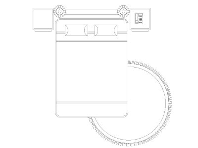 Free AutoCAD 2D Editable Drawings for US Bed Design Top View (Plan with accurate sizes)-19