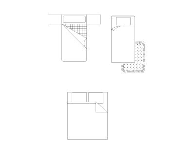 Free AutoCAD 2D Editable Drawings for US Bed Design Top View (Plan with accurate sizes)-51