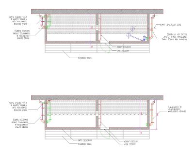 Water Tank sections technical drawing for ground level. CAD block in DWG format free download.