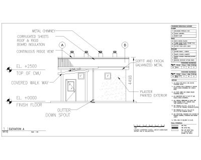 Free AutoCAD Drawing of WOOD STOVE ROOM_ Elevation - A