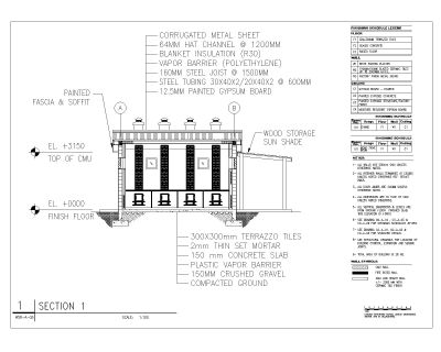 Free AutoCAD Drawing of WOOD STOVE ROOM_ Section- 1