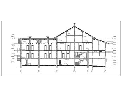 Free AutoCAD 2D Wooden Building Architectural Section