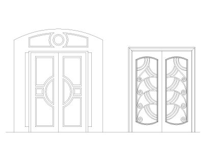 Free AutoCAD 2D Drawing for Wooden Door with Glass Deatiled Dwgs (3)