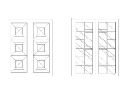 Free AutoCAD 2D Drawing for Wooden Door with Glass Deatiled Dwgs (9)