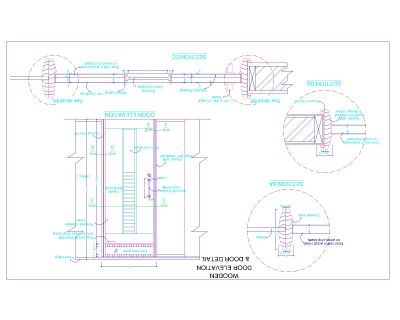 Free AutoCAD 2D Wooden Door with Glass Detail for Manufacturing-3